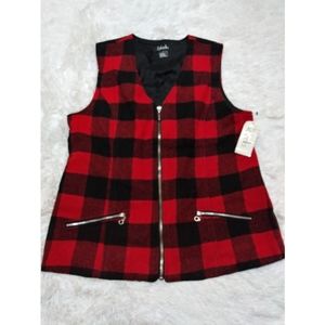 NWT Wool Blend Plaid Vest